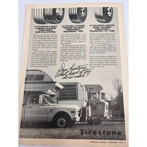 Vintage Rare Firestone Chevy Chevrolet Pickup Truck Camper 1975 Print Ad